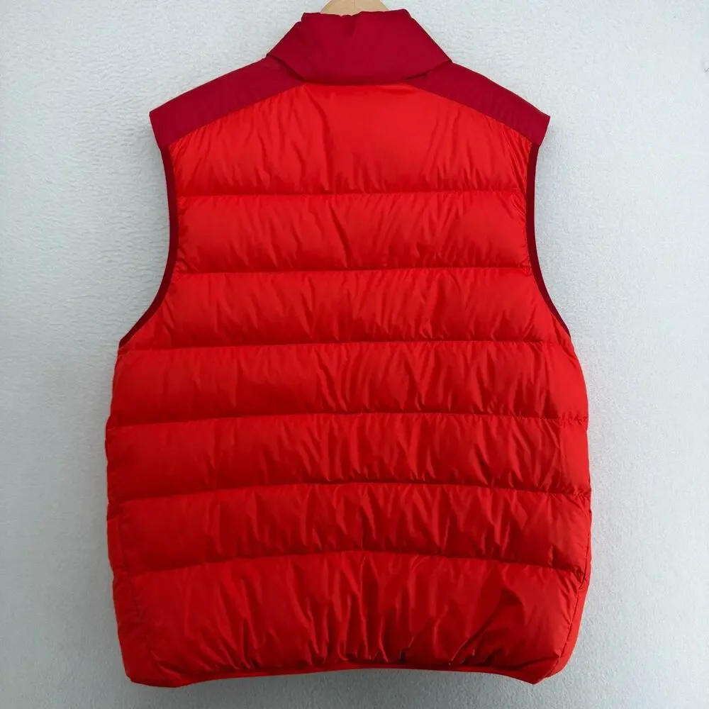 NIKE Vest Mens XL NSW Windrunner Duck Down Fill Puffer Insulated Full Zip Red